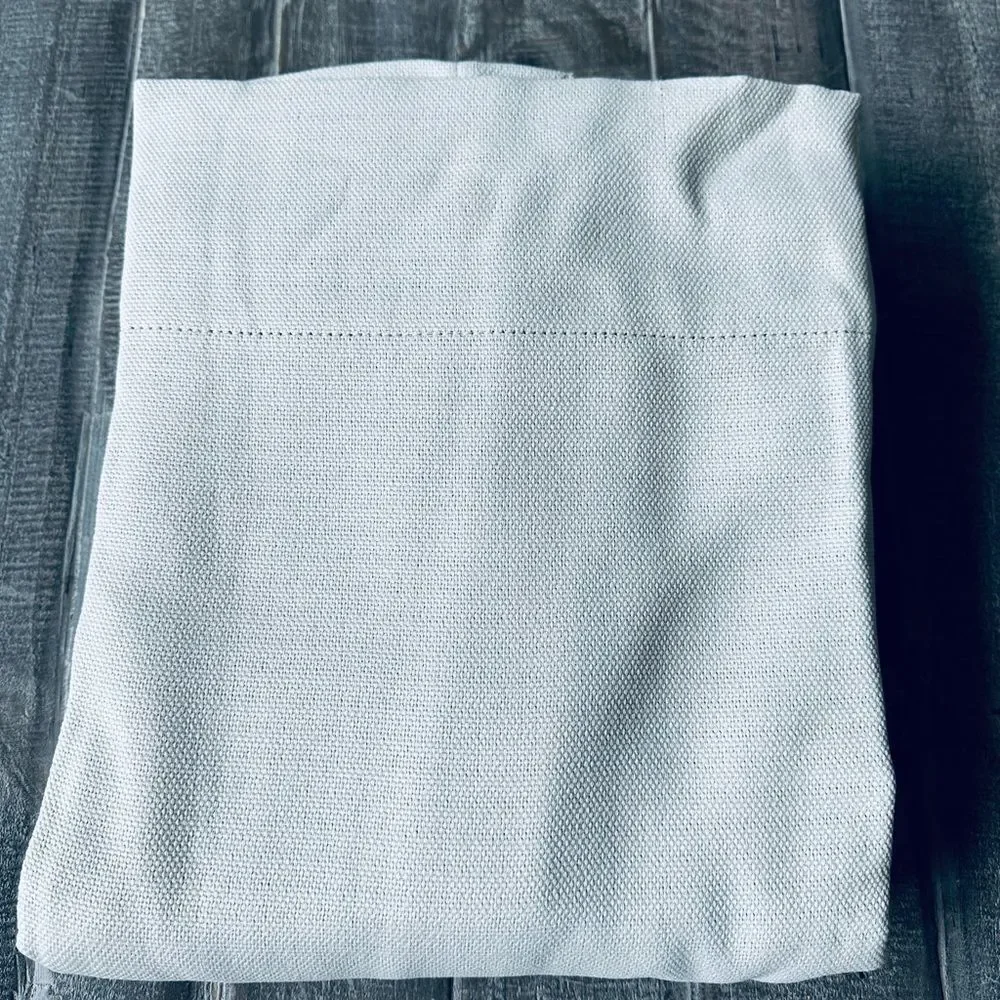 Faux Linen Blackout Textured Cream Curtains Set